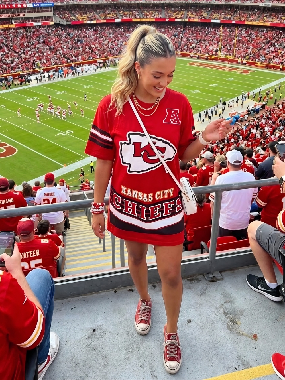 Kansas City Chiefs Team Jersey Dress  Official NFL Gear Misprint On Back Of Tee